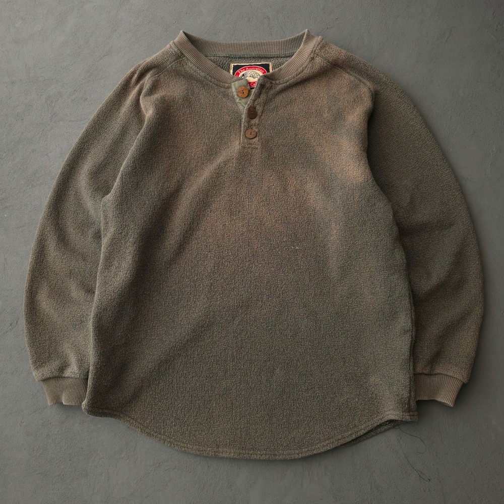 Vintage 2000s The Australian Outback Collection Brown Henley Size L Sun Fading